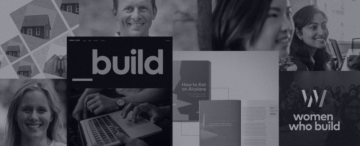 photo collage of Women, booklets, logos.